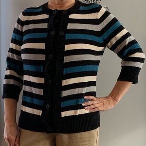 Banana Republic No-Gap Button Front Sweater Stripe